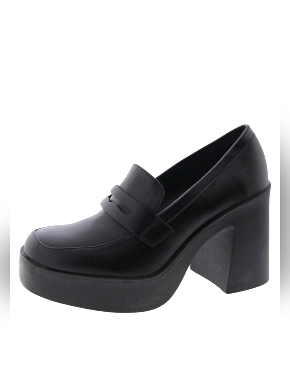 NIB Steve Madden Sedina Size 10 Faux Leather Slip On Chunky Loafers Black